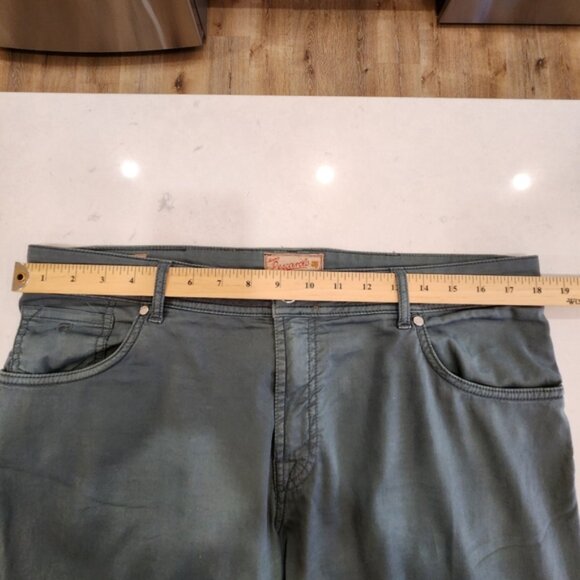 Marco Pescarolo Pants Mens 56 36×34 Green Nerano 1 Cotton Silk Chino 5 Pocket - Picture 12 of 16